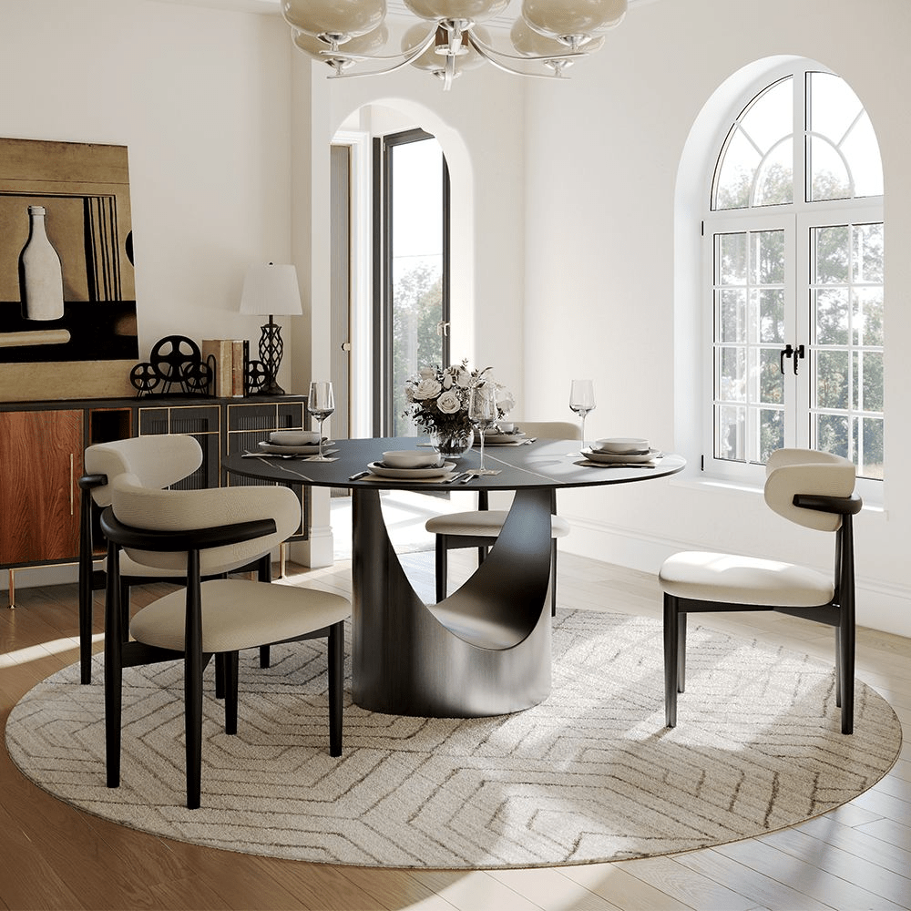 Aurelio Luxe Round Sintered Stone Dining Table - Exclusivia