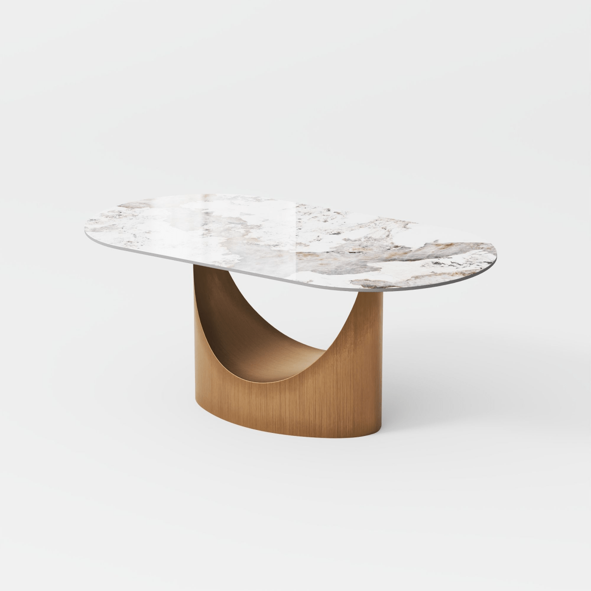 Aurelio Oval Gloss Sintered Stone Dining Table - Exclusivia