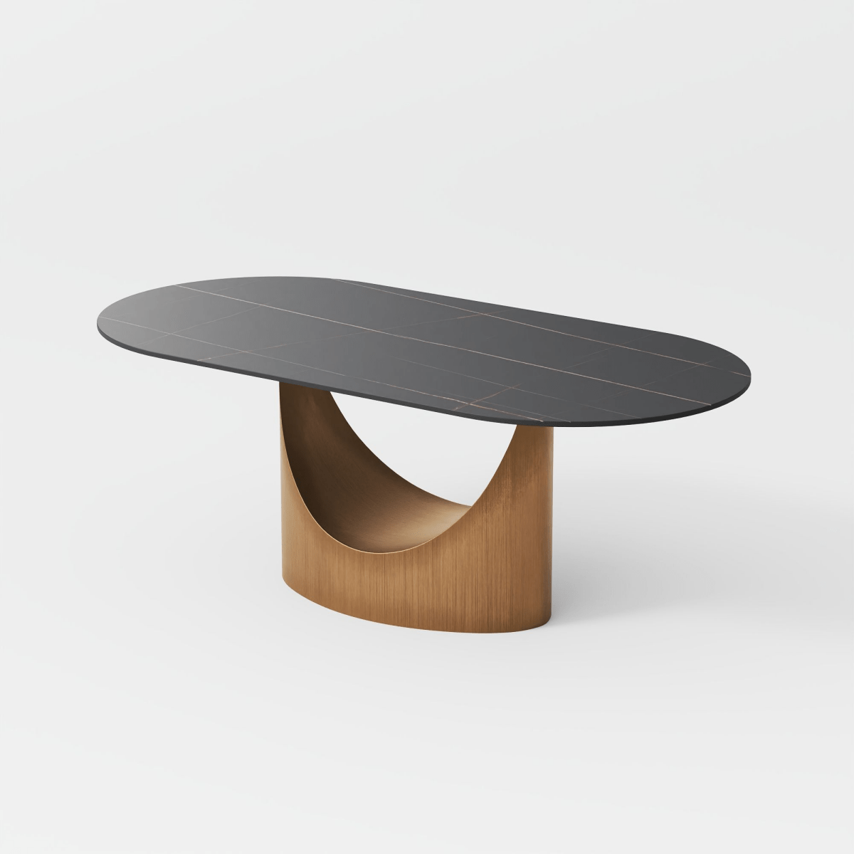 Aurelio Oval Gloss Sintered Stone Dining Table - Exclusivia