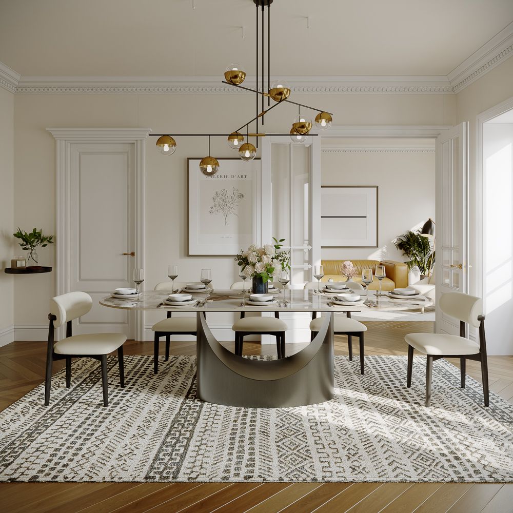 Aurelio Oval Gloss Sintered Stone Dining Table - Exclusivia