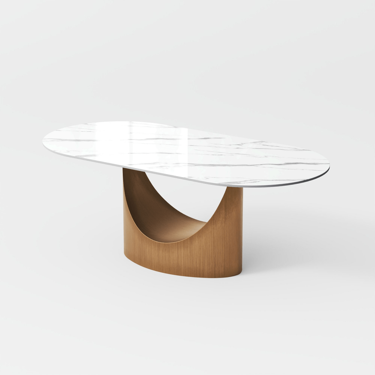 Aurelio Oval Gloss Sintered Stone Dining Table - Exclusivia