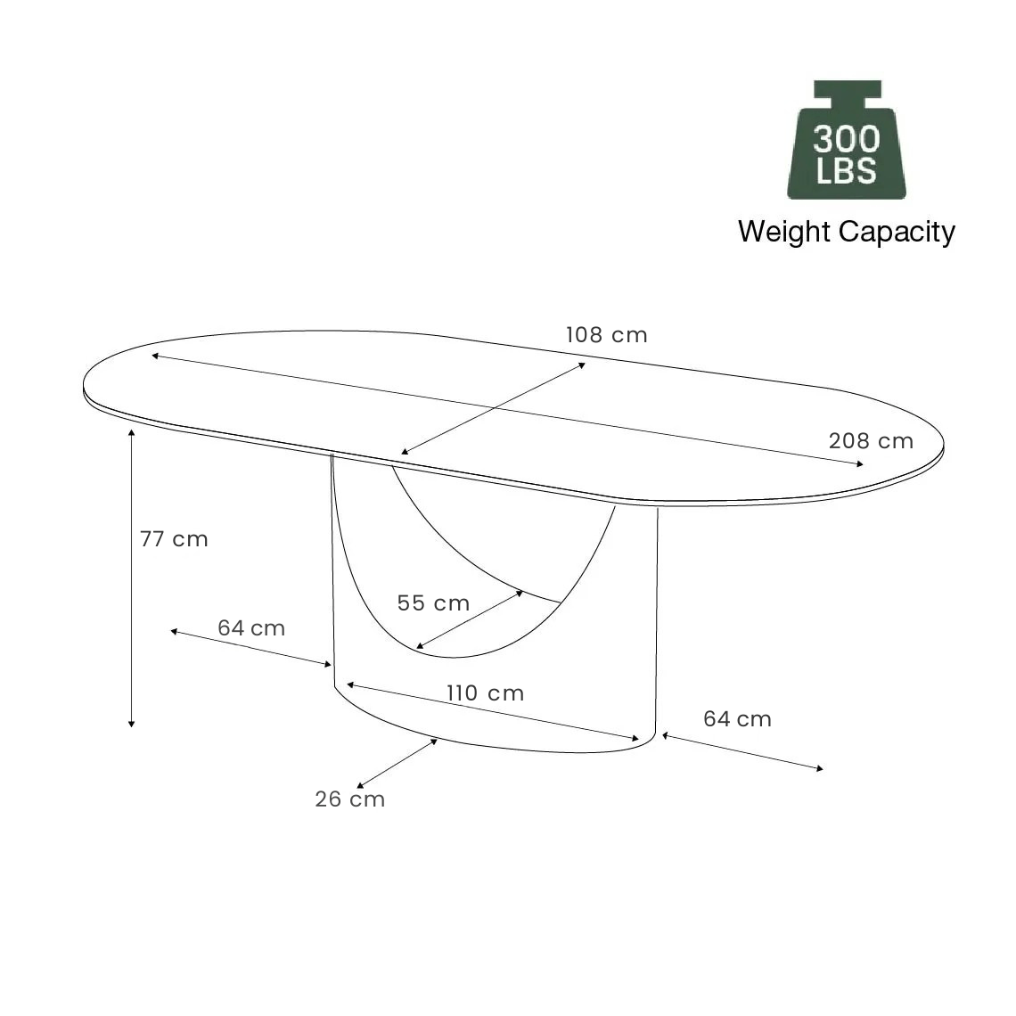 Aurelio Oval Gloss Sintered Stone Dining Table - Exclusivia