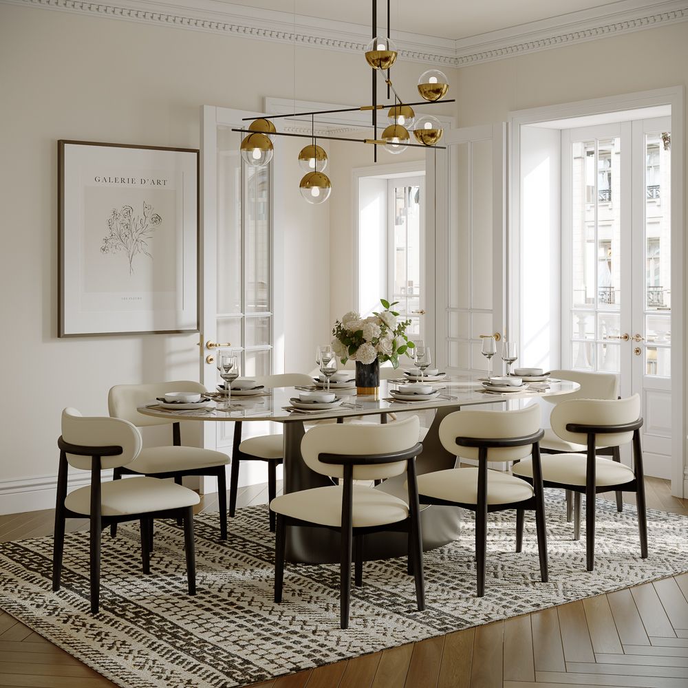 Aurelio Oval Gloss Sintered Stone Dining Table - Exclusivia