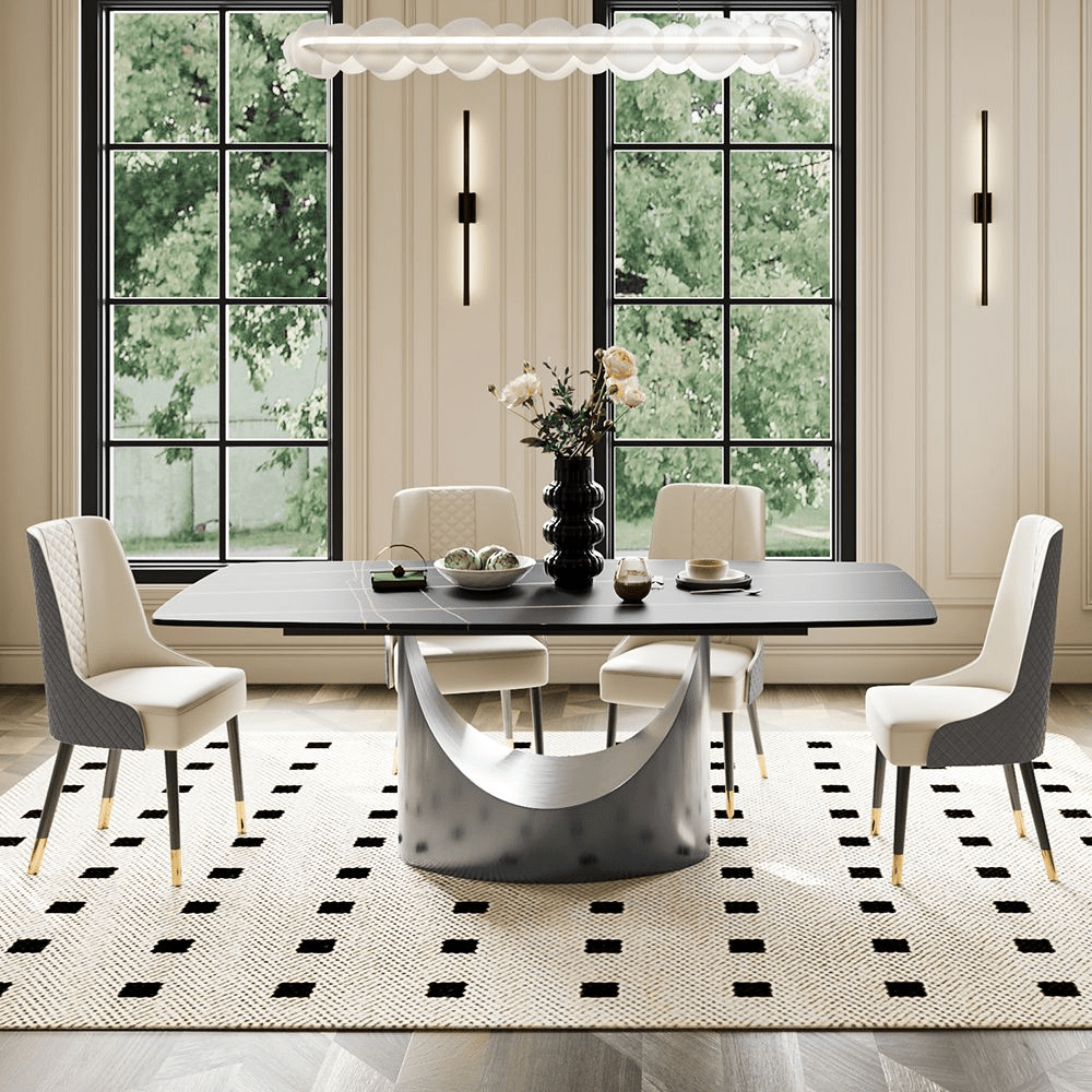 Aurelio Recta Matte Sintered Stone Dining Table - Exclusivia