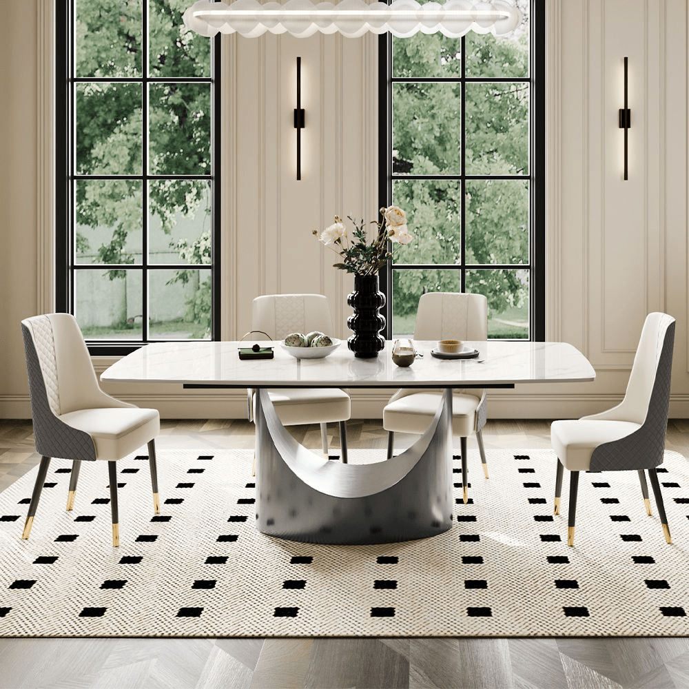 Aurelio Recta Matte Sintered Stone Dining Table - Exclusivia