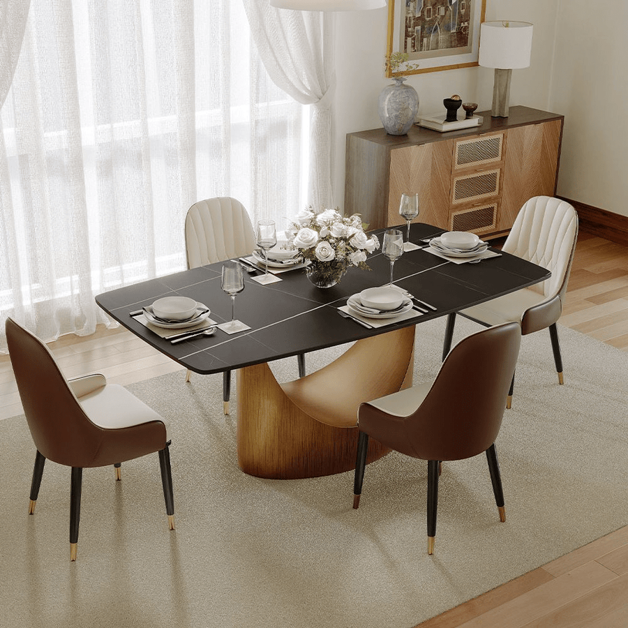 Aurelio Recta Matte Sintered Stone Dining Table - Exclusivia