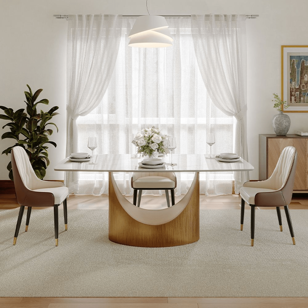 Aurelio Recta Matte Sintered Stone Dining Table - Exclusivia