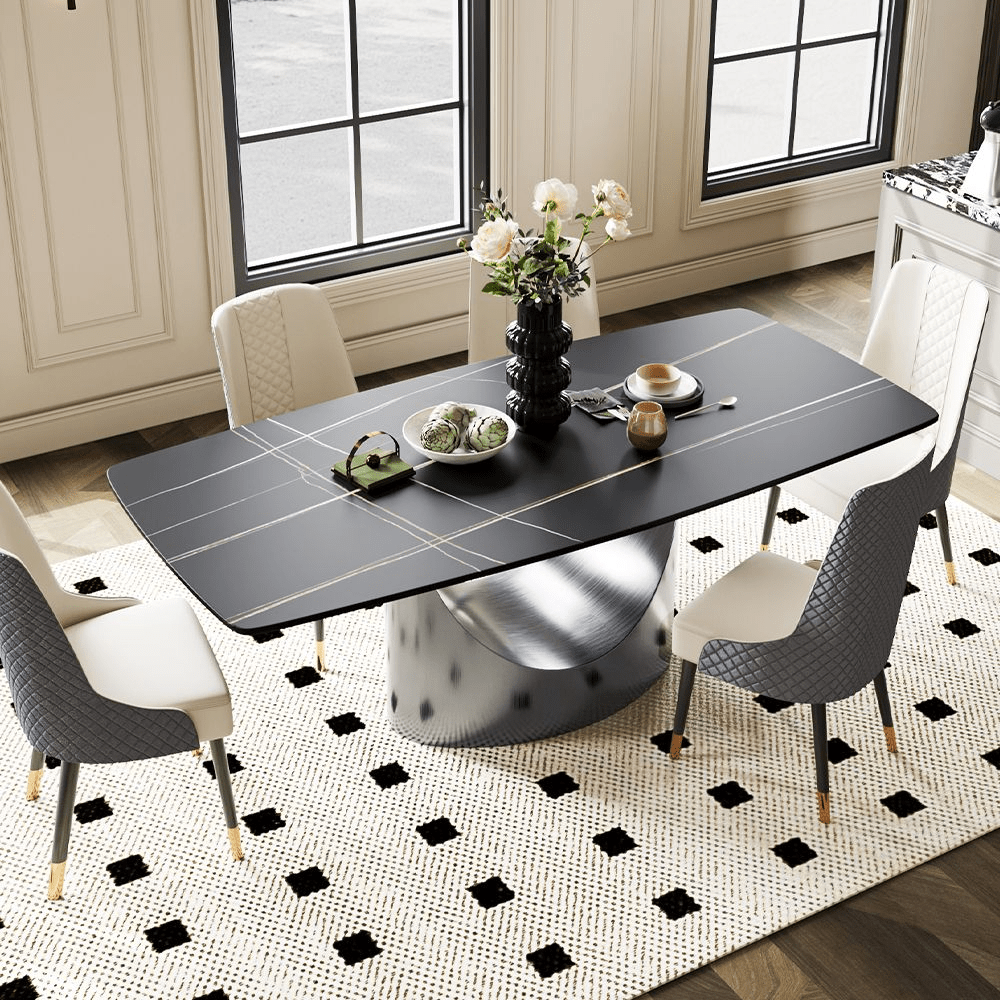 Aurelio Recta Matte Sintered Stone Dining Table - Exclusivia