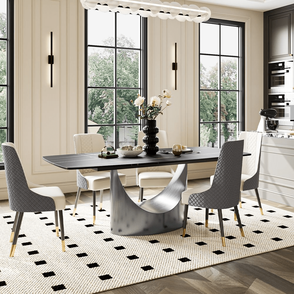 Aurelio Recta Matte Sintered Stone Dining Table - Exclusivia
