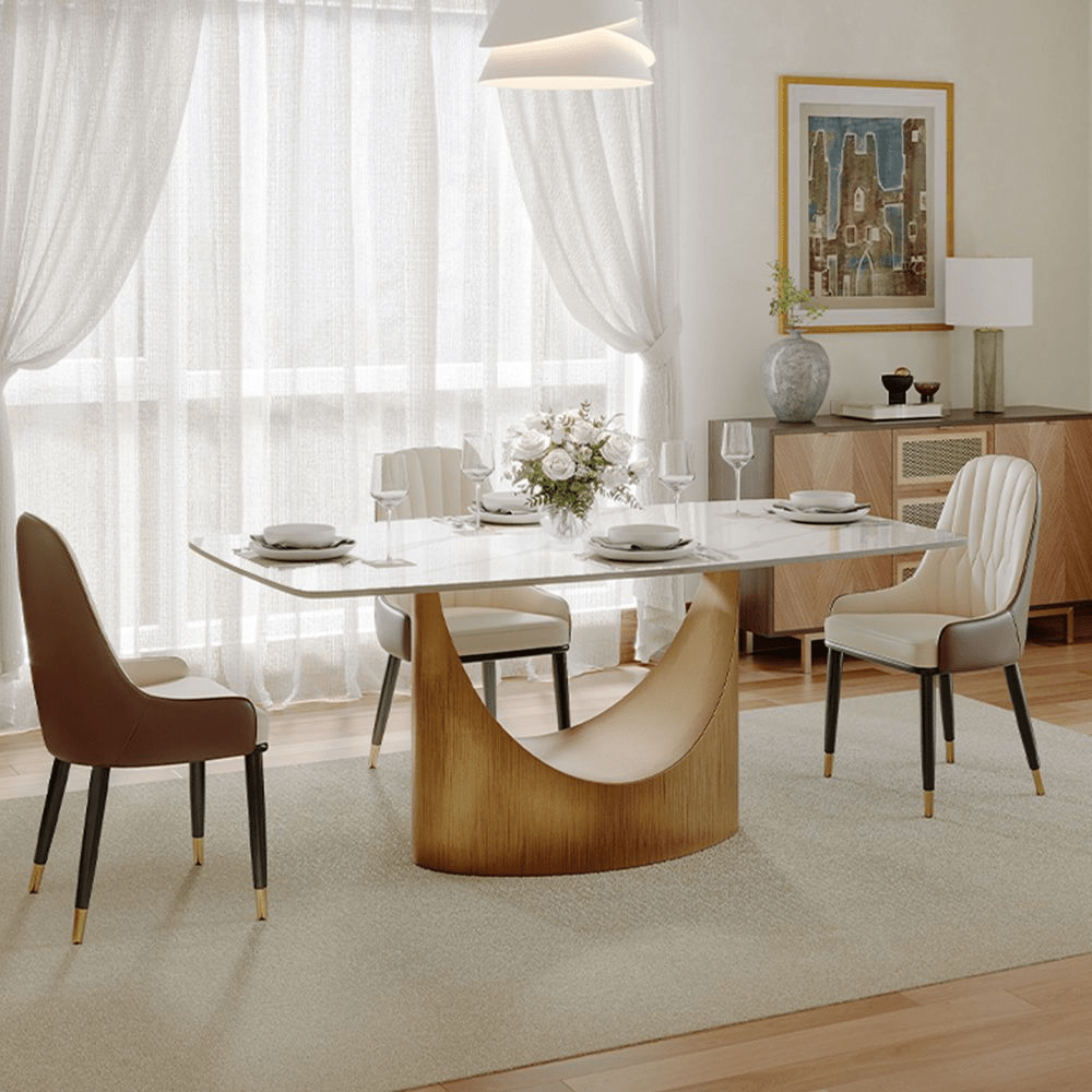 Aurelio Recta Matte Sintered Stone Dining Table - Exclusivia