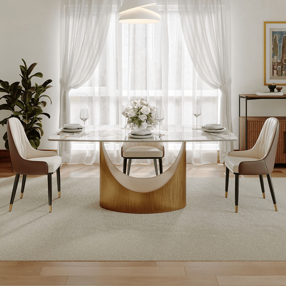Aurelio Recta Matte Sintered Stone Dining Table - Exclusivia