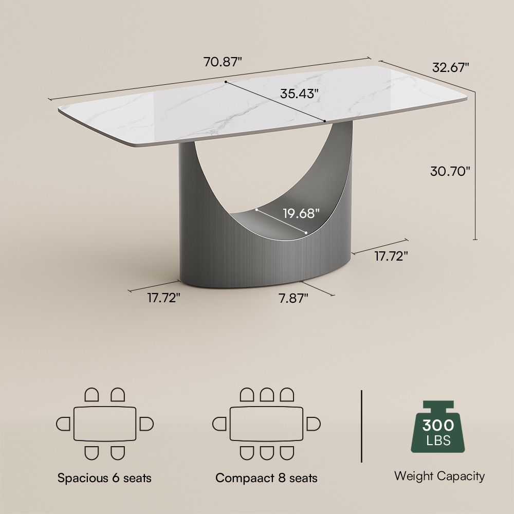 Aurelio Rectangular Sintered Stone Dining Table - Exclusivia
