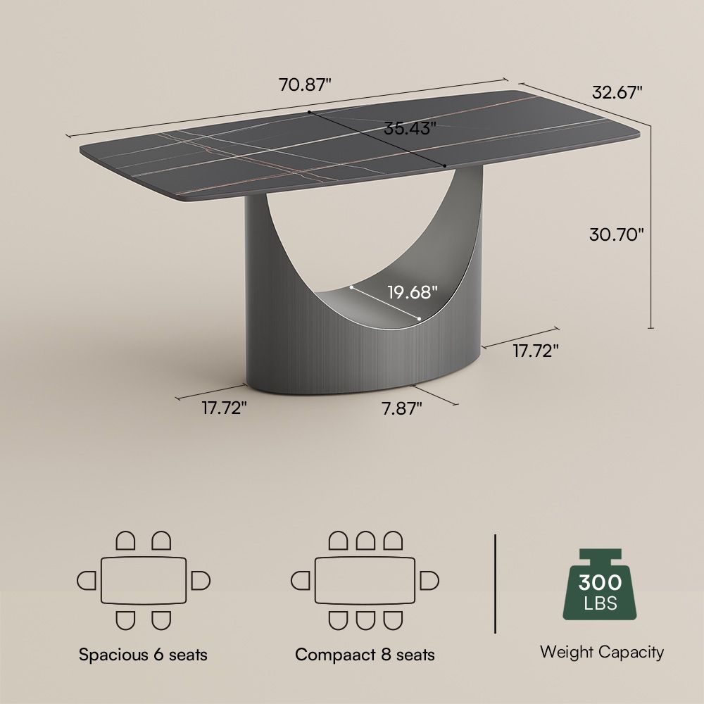 Aurelio Rectangular Sintered Stone Dining Table - Exclusivia