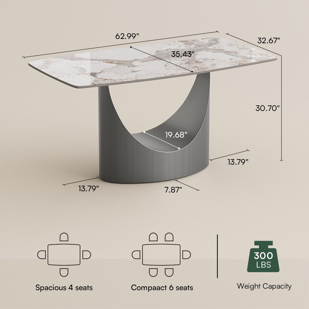 Aurelio Rectangular Sintered Stone Dining Table - Exclusivia