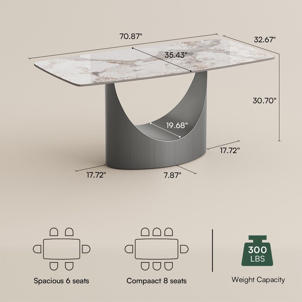 Aurelio Rectangular Sintered Stone Dining Table - Exclusivia