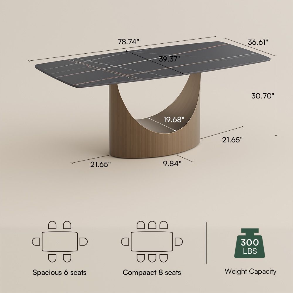 Aurelio Rectangular Sintered Stone Dining Table - Exclusivia