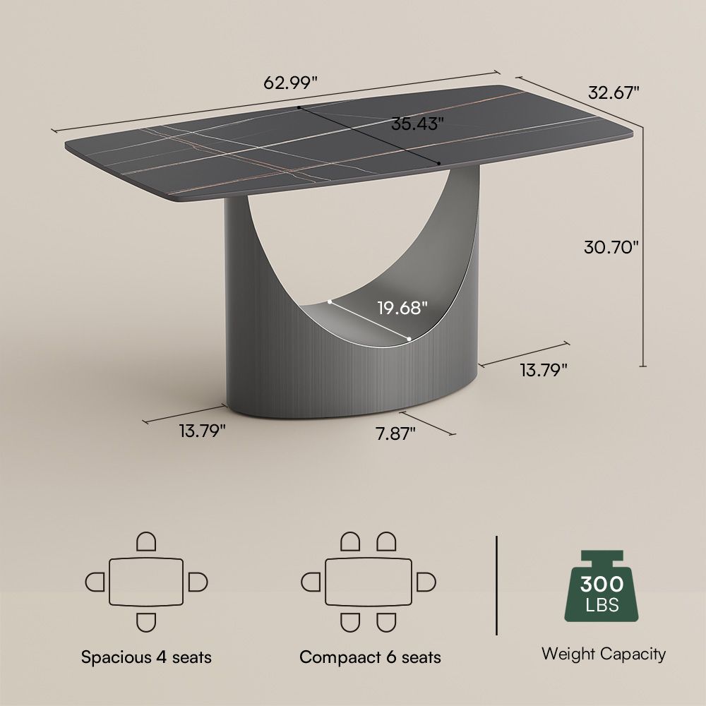 Aurelio Rectangular Sintered Stone Dining Table - Exclusivia