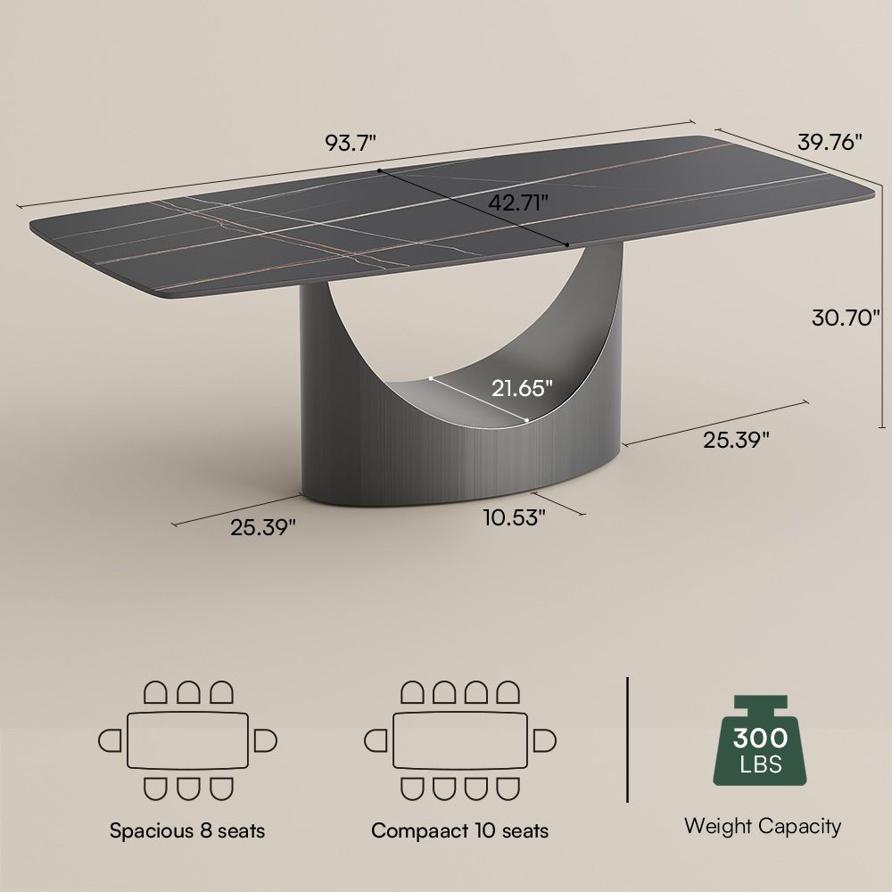 Aurelio Rectangular Sintered Stone Dining Table - Exclusivia