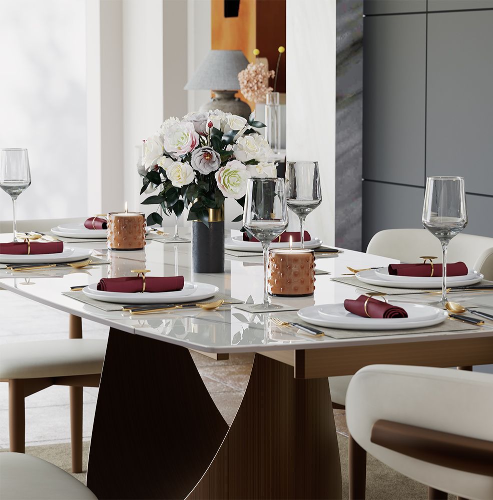 Aurelio Rectangular Sintered Stone Dining Table - Exclusivia