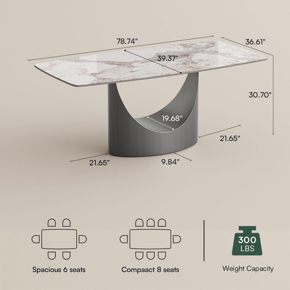 Aurelio Rectangular Sintered Stone Dining Table - Exclusivia