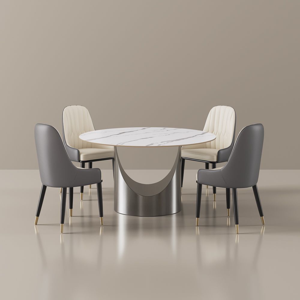 Aurelio Round Sintered Stone Dining Table - Exclusivia
