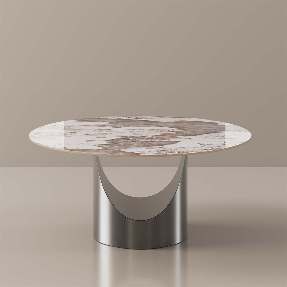 Aurelio Round Sintered Stone Dining Table - Exclusivia