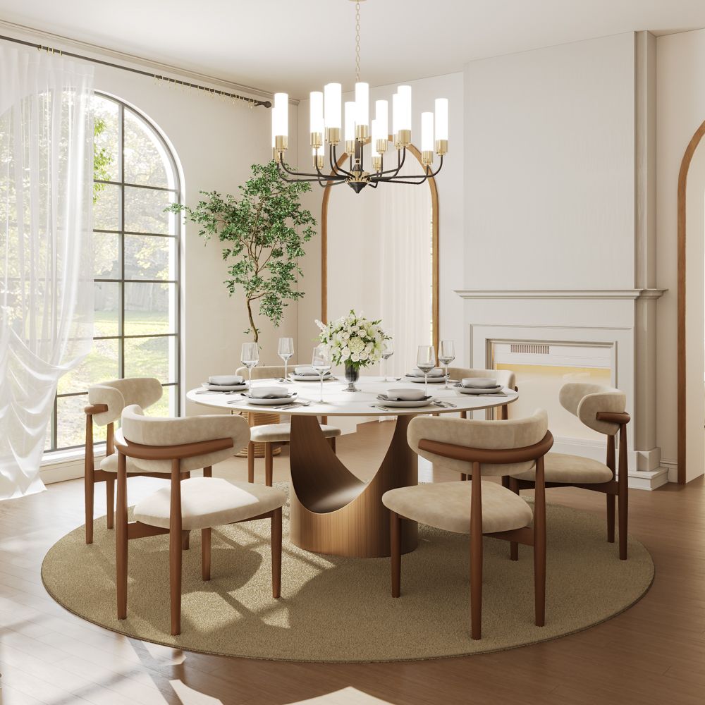 Aurelio Round Sintered Stone Dining Table - Exclusivia