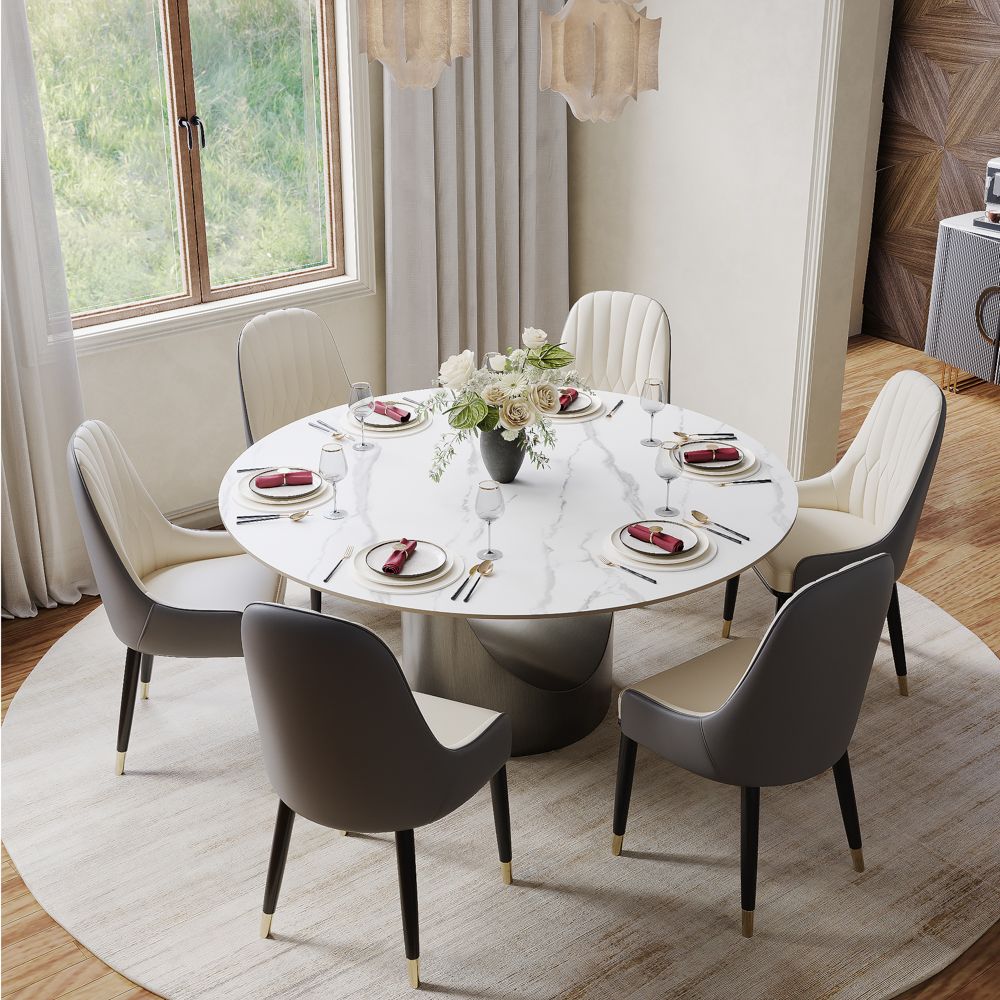 Aurelio Round Sintered Stone Dining Table - Exclusivia