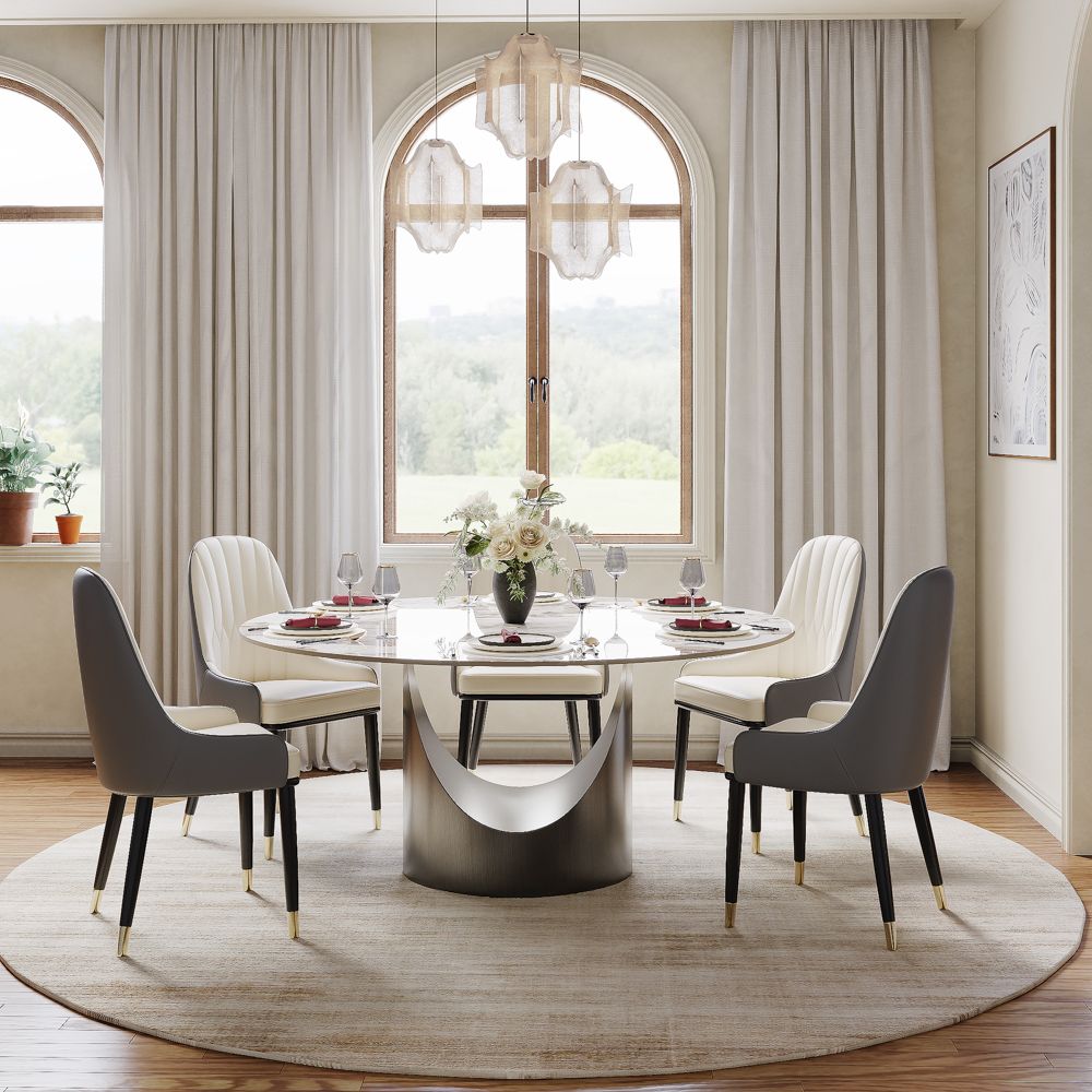 Aurelio Round Sintered Stone Dining Table - Exclusivia
