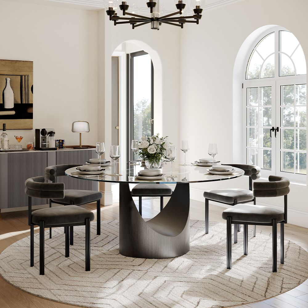 Aurelio Round Sintered Stone Dining Table - Exclusivia