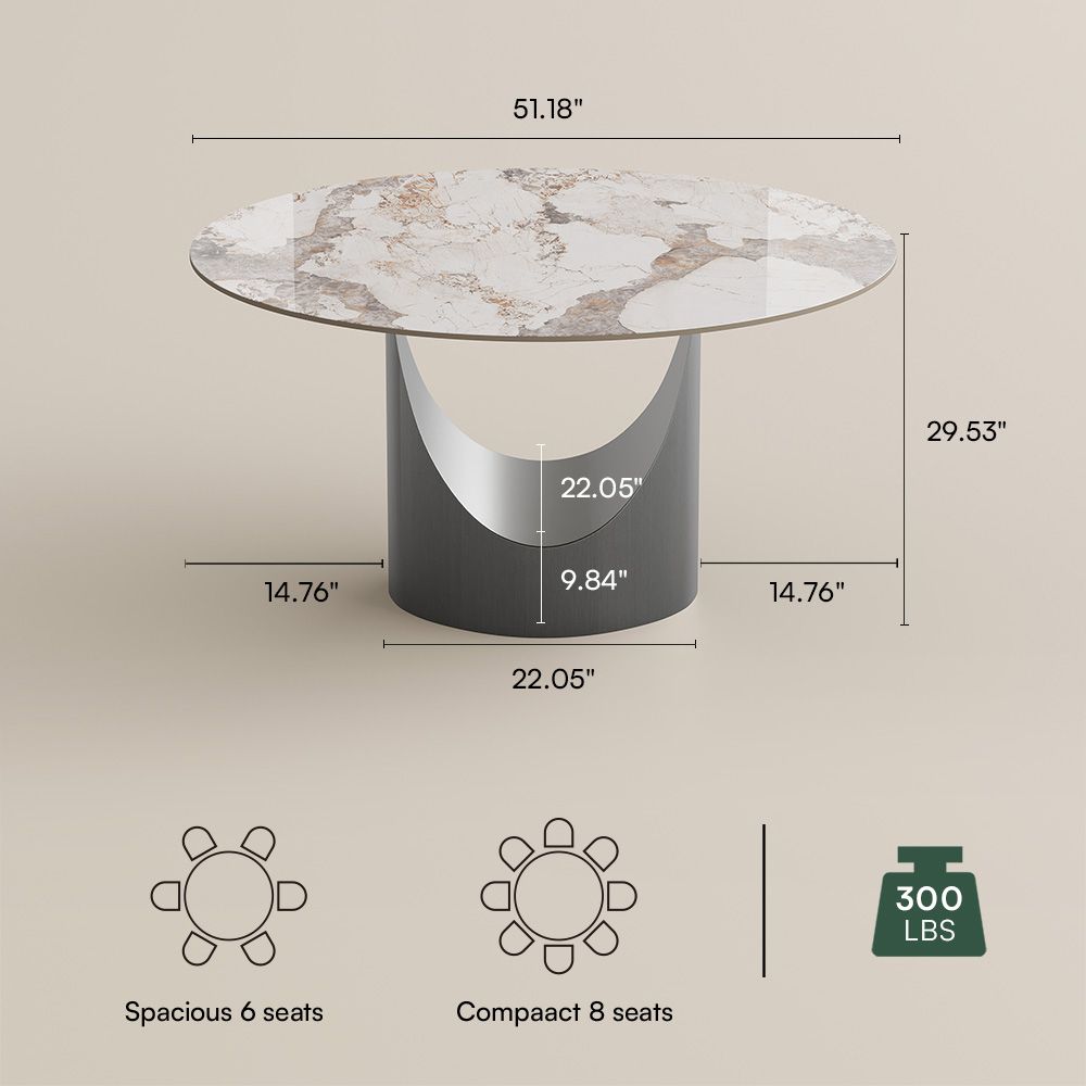 Aurelio Round Sintered Stone Dining Table - Exclusivia