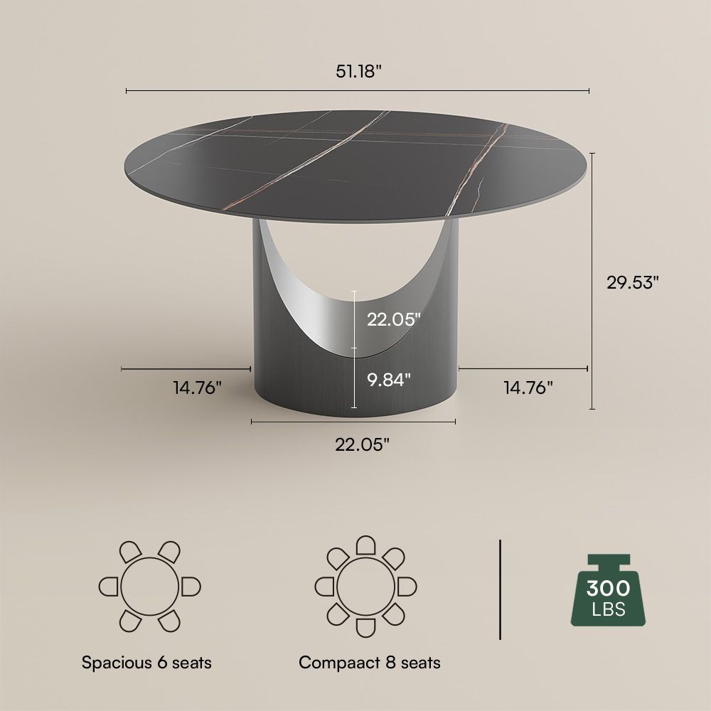 Aurelio Round Sintered Stone Dining Table - Exclusivia