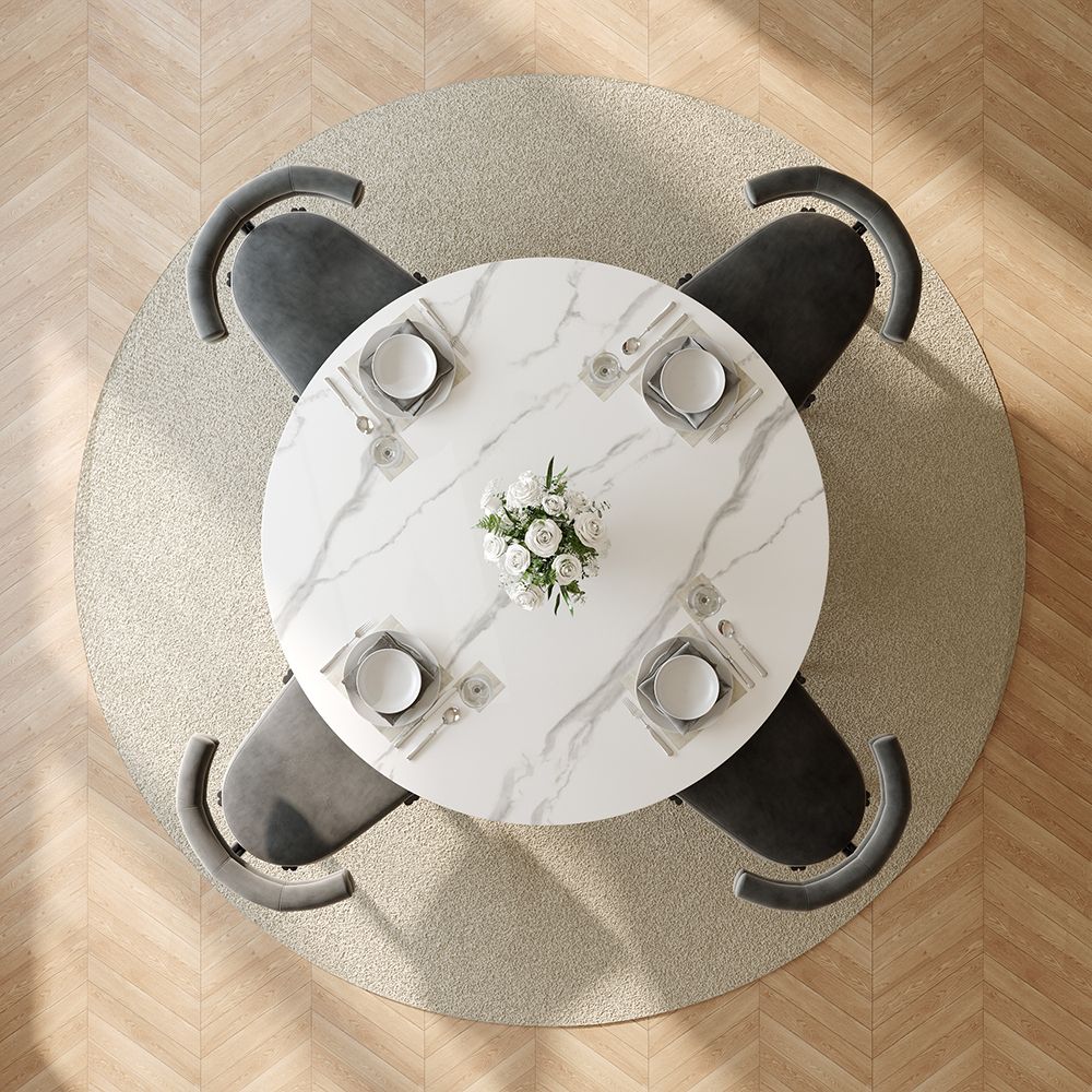 Aurelio Round Sintered Stone Dining Table - Exclusivia
