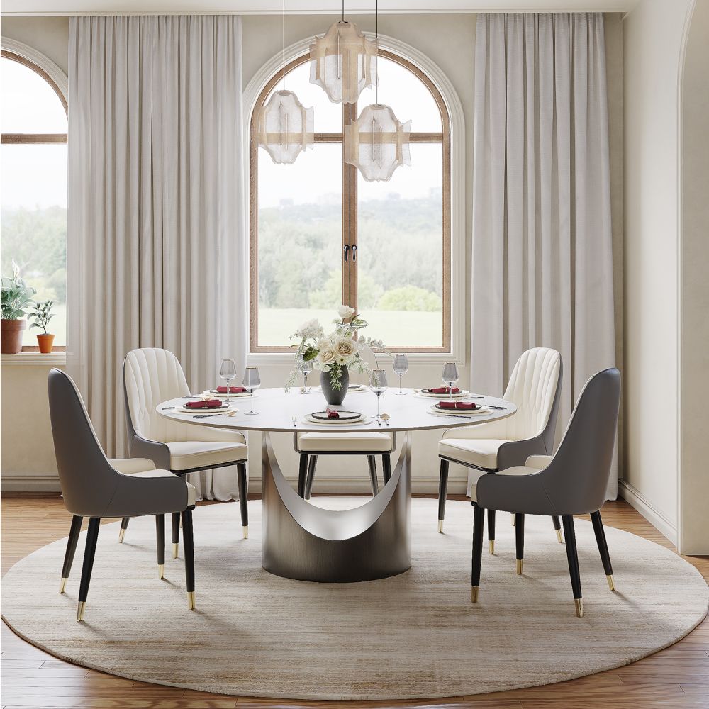 Aurelio Round Sintered Stone Dining Table - Exclusivia
