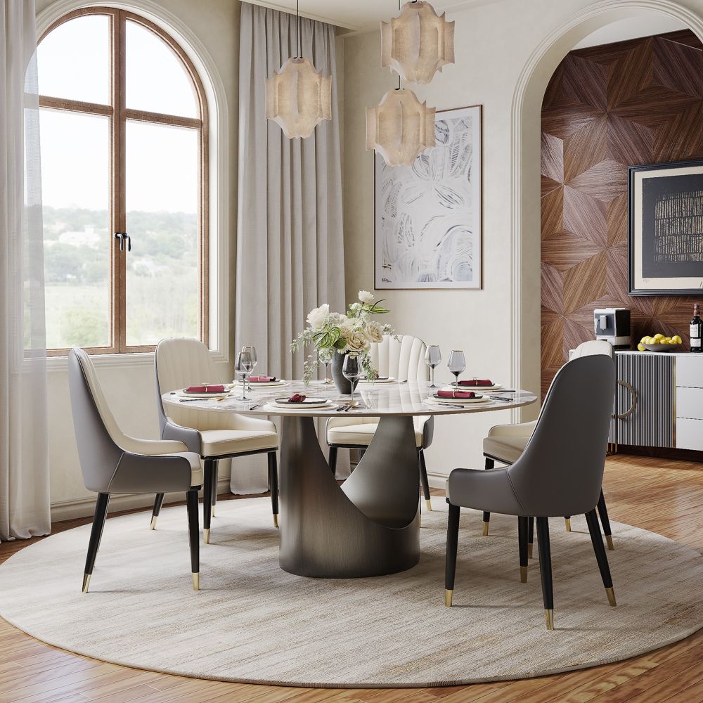 Aurelio Round Sintered Stone Dining Table - Exclusivia