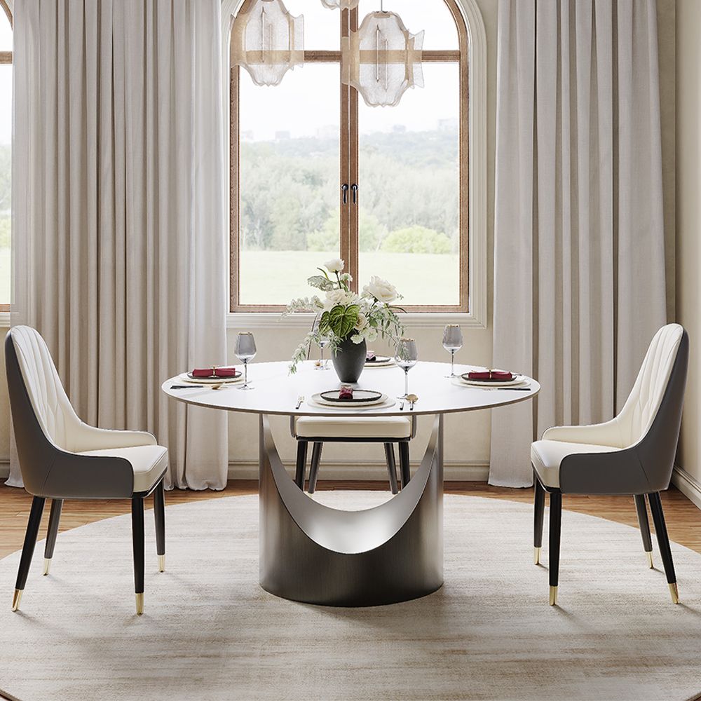 Aurelio Round Sintered Stone Dining Table - Exclusivia