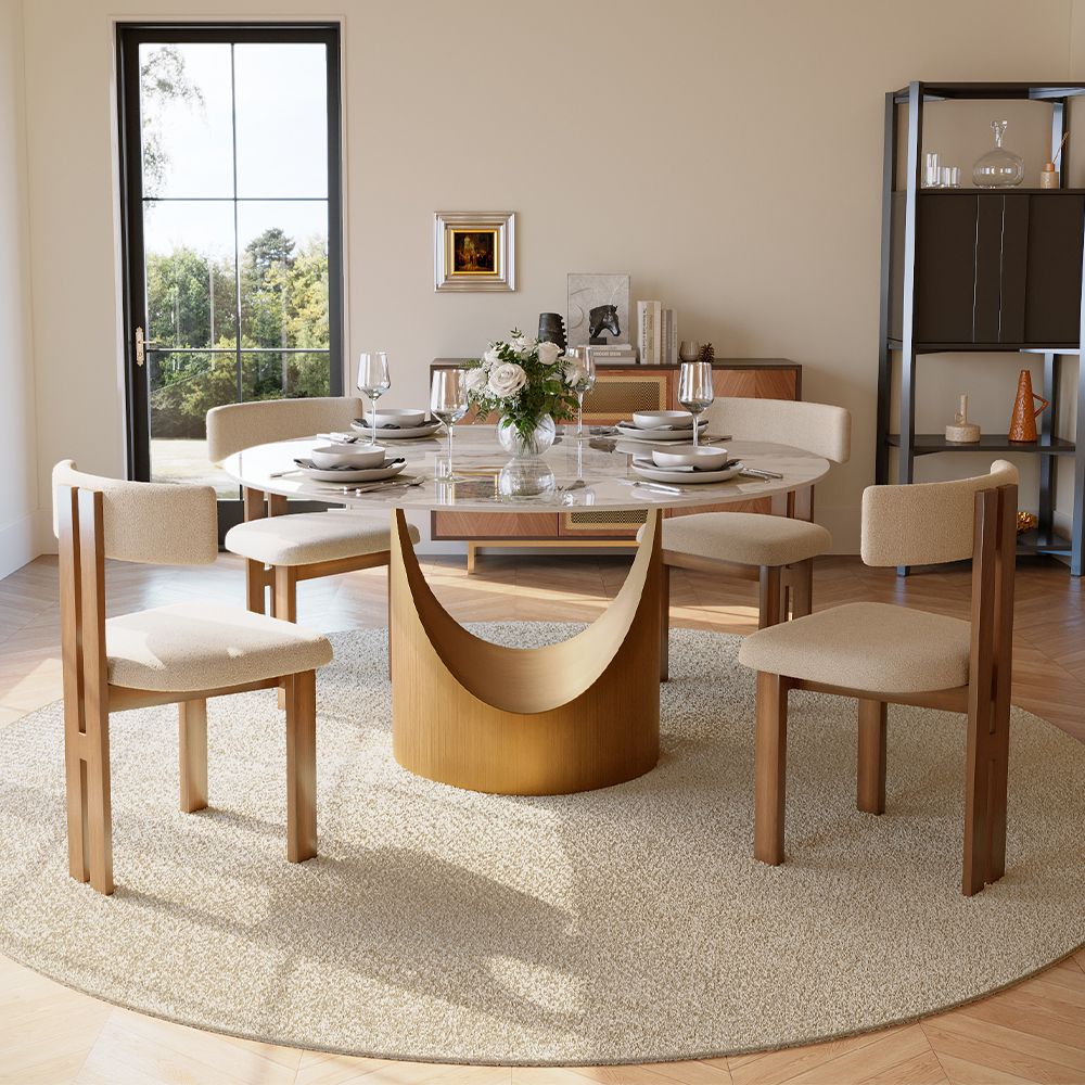 Aurelio Round Sintered Stone Dining Table - Exclusivia