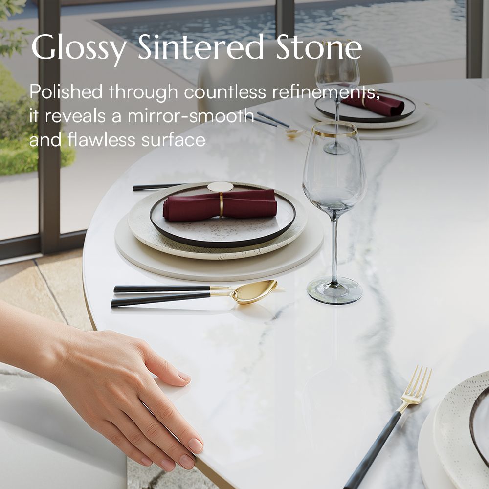 Aurelio Round Sintered Stone Dining Table - Exclusivia