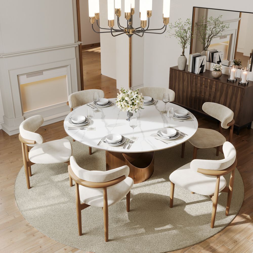 Aurelio Round Sintered Stone Dining Table - Exclusivia