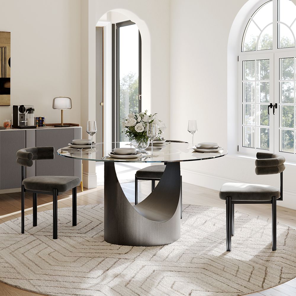 Aurelio Round Sintered Stone Dining Table - Exclusivia