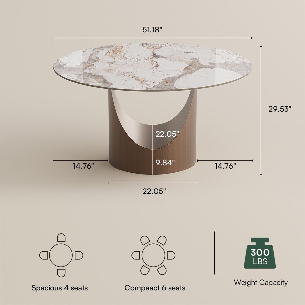 Aurelio Round Sintered Stone Dining Table - Exclusivia