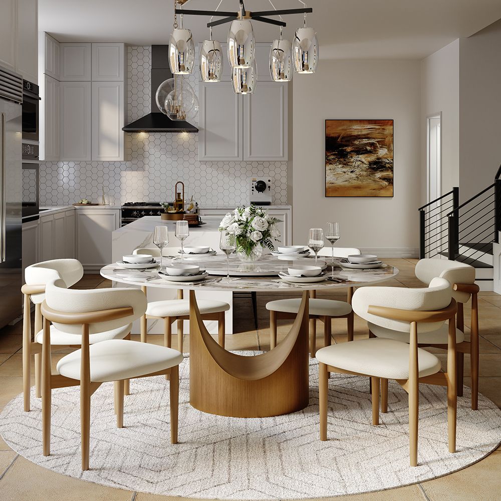 Aurelio Round Sintered Stone Dining Table - Exclusivia