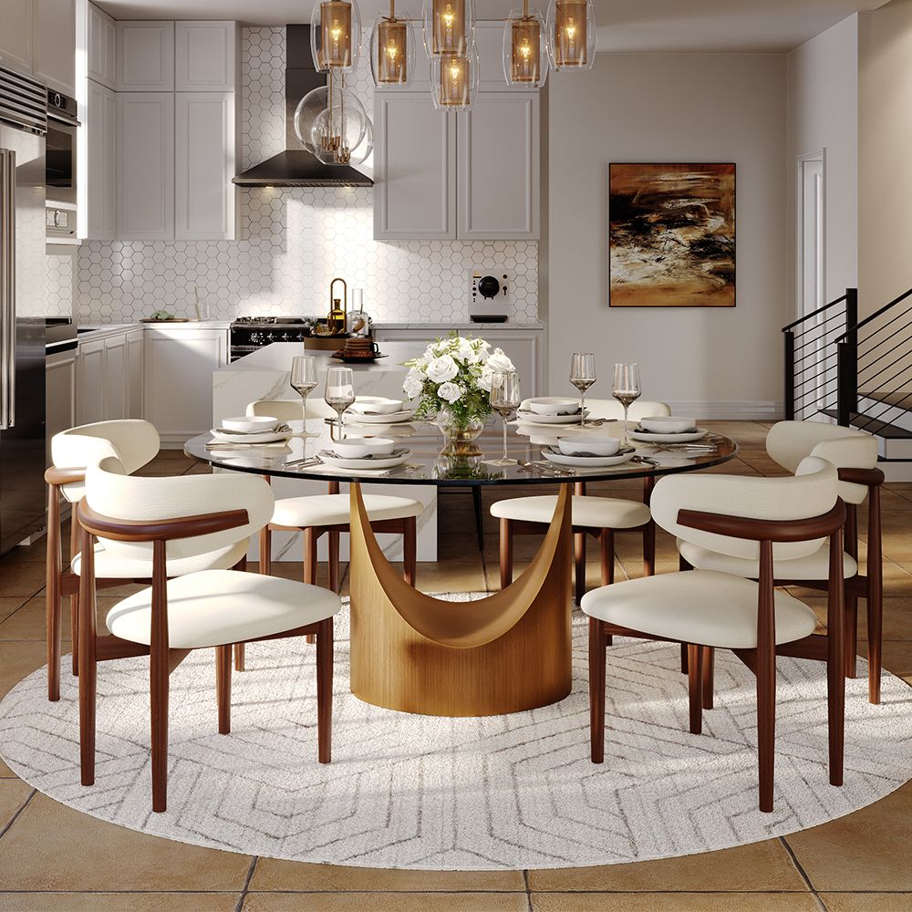 Aurelio Round Sintered Stone Dining Table - Exclusivia