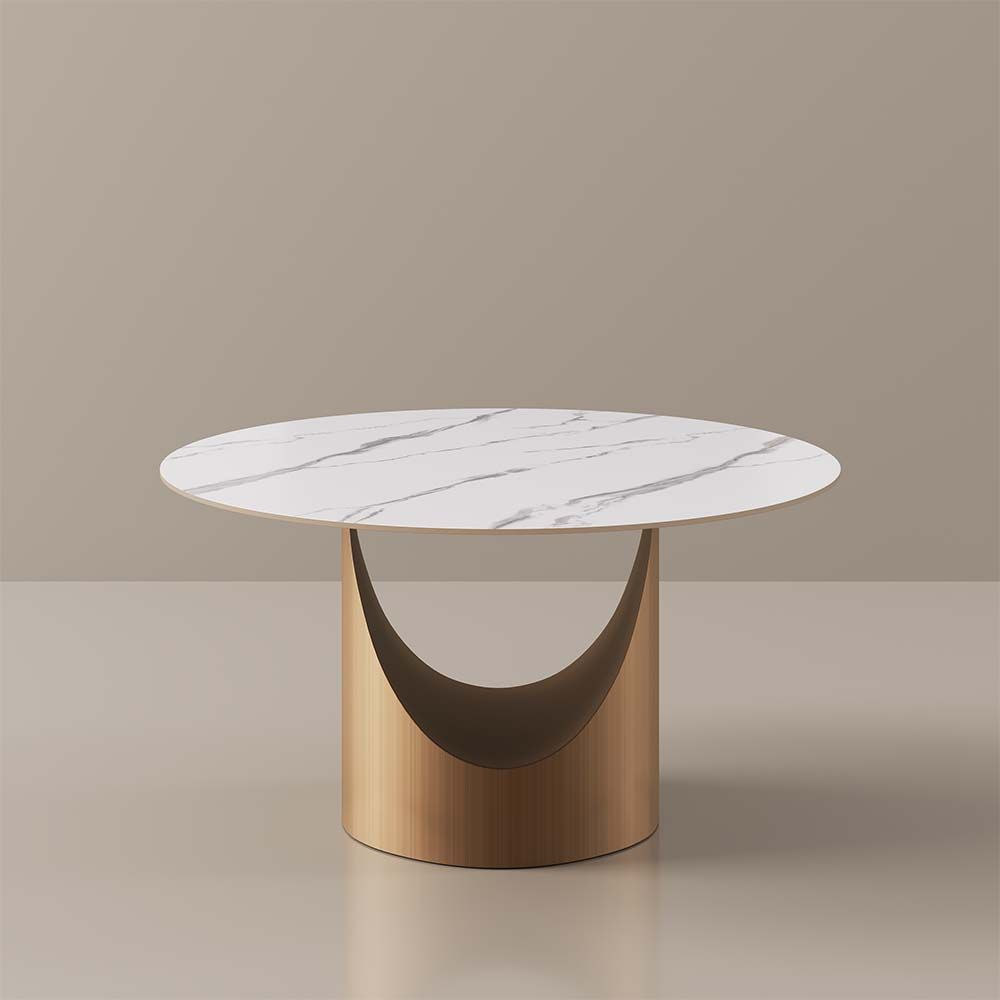 Aurelio Round Sintered Stone Dining Table - Exclusivia