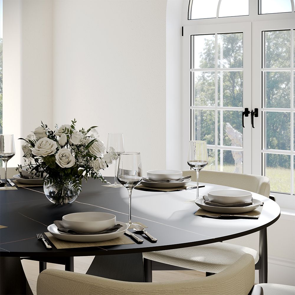 Aurelio Round Sintered Stone Dining Table - Exclusivia