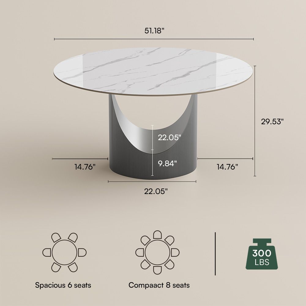 Aurelio Round Sintered Stone Dining Table - Exclusivia