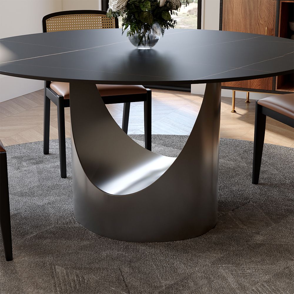 Aurelio Round Sintered Stone Dining Table - Exclusivia