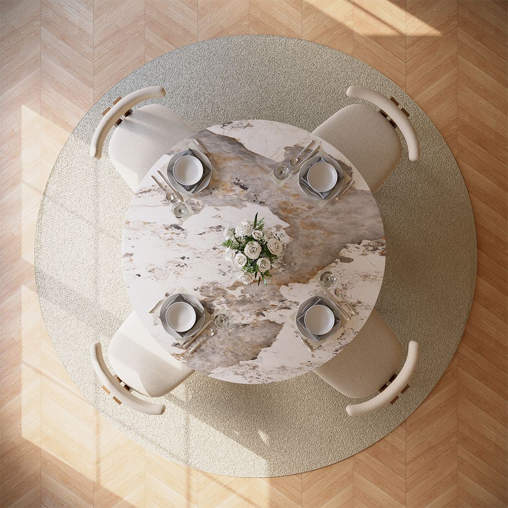 Aurelio Round Sintered Stone Dining Table - Exclusivia