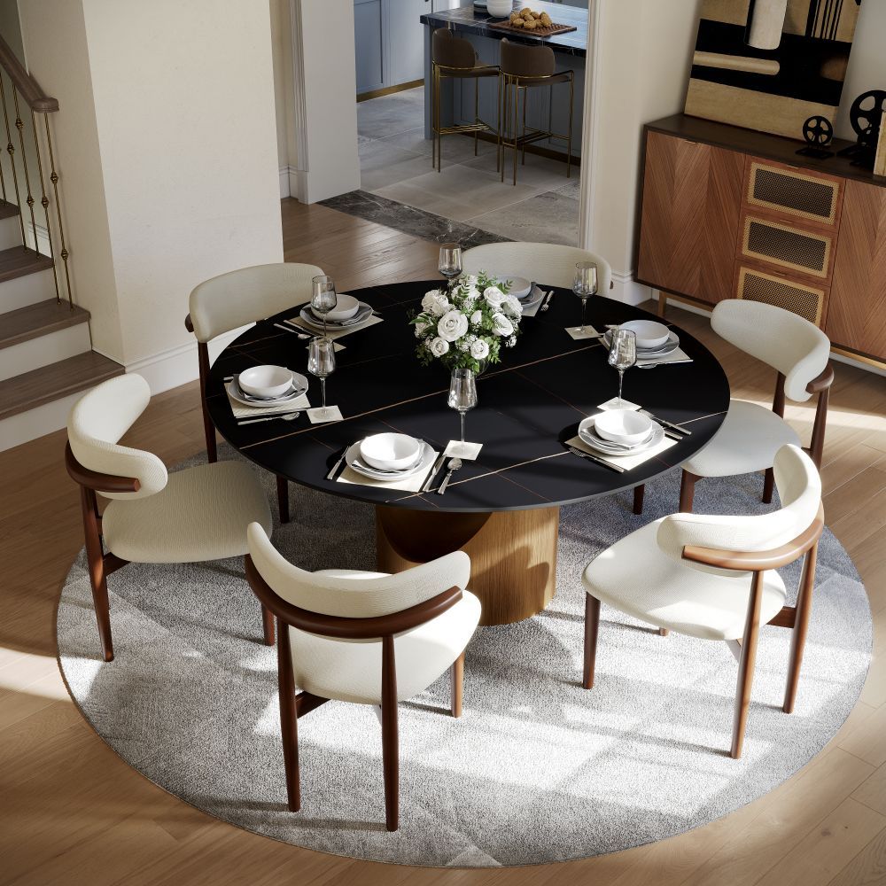 Aurelio Round Sintered Stone Dining Table - Exclusivia