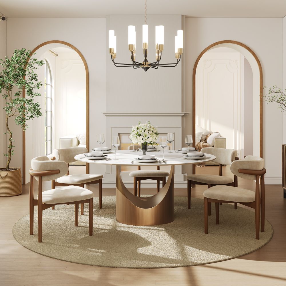 Aurelio Round Sintered Stone Dining Table - Exclusivia